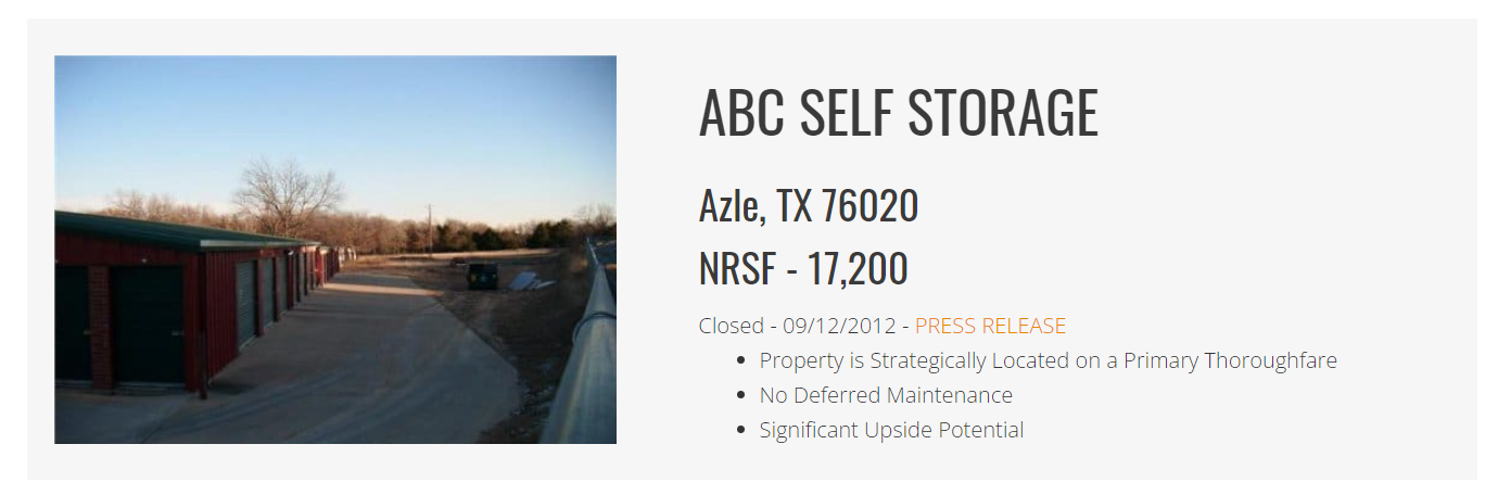 ABC Self Storage Closed
