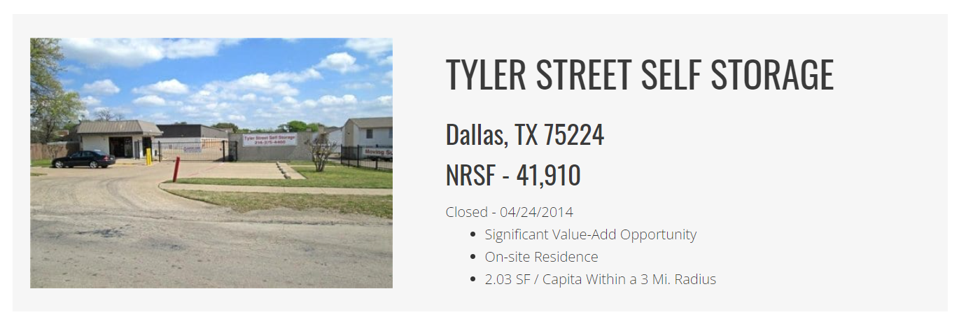 Tyler Street Self Storage Closed