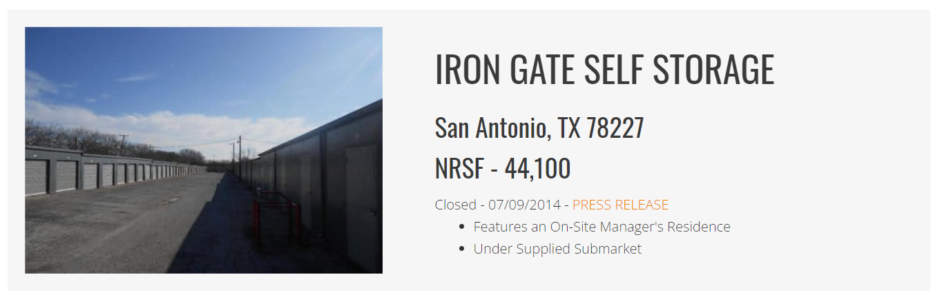 Iron Gate Self Storage Closed
