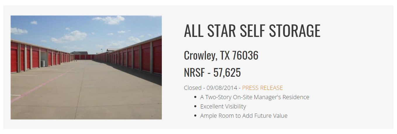 All Star Self Storage Closed