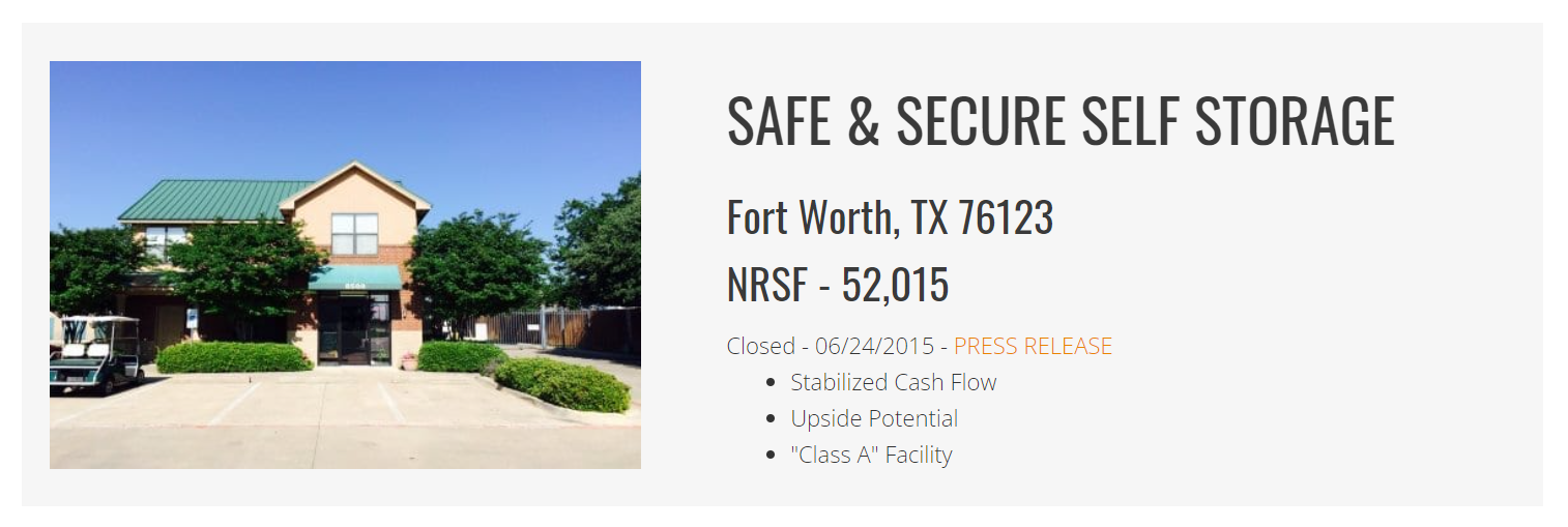 Safe & Secure Self Storage Closed