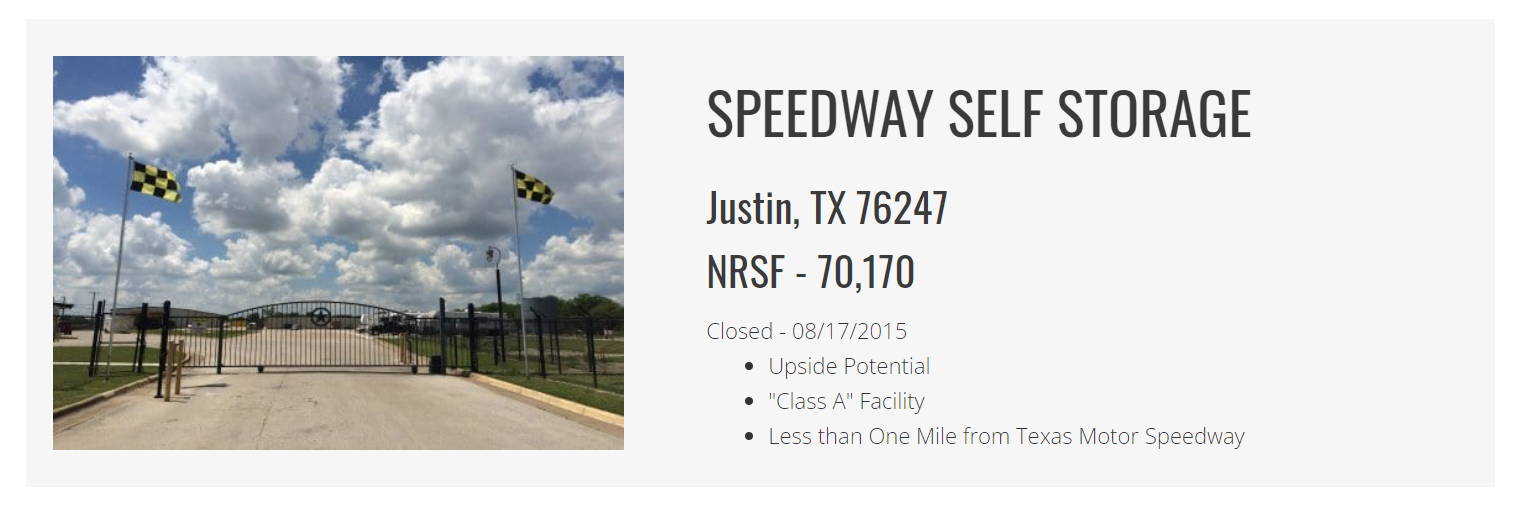 Speedway Self Storage Closed