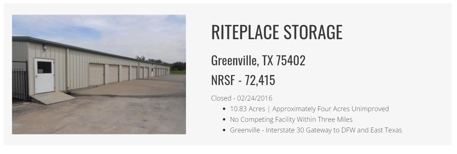 Riteplace Storage Closed