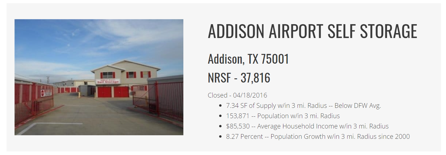 Addison Airport Self Storage Closed