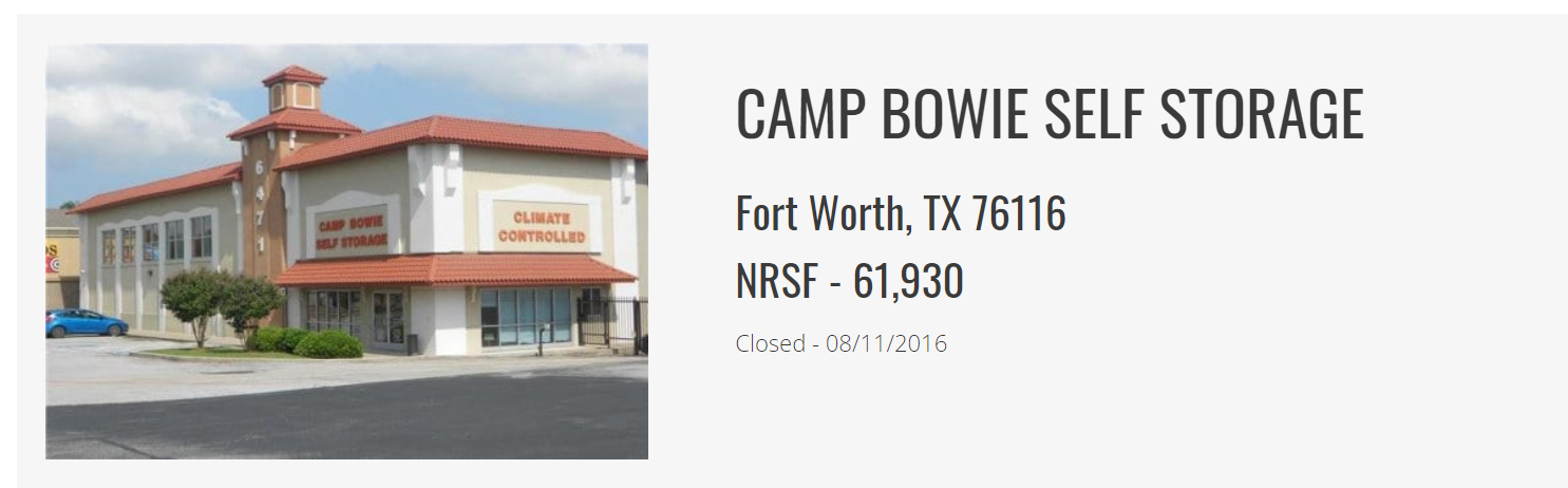 Camp Bowie Self Storage Closed