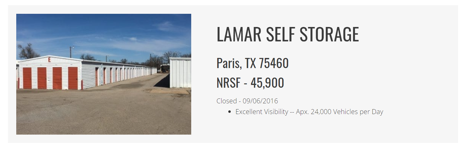 Lamar Self Storage Closed