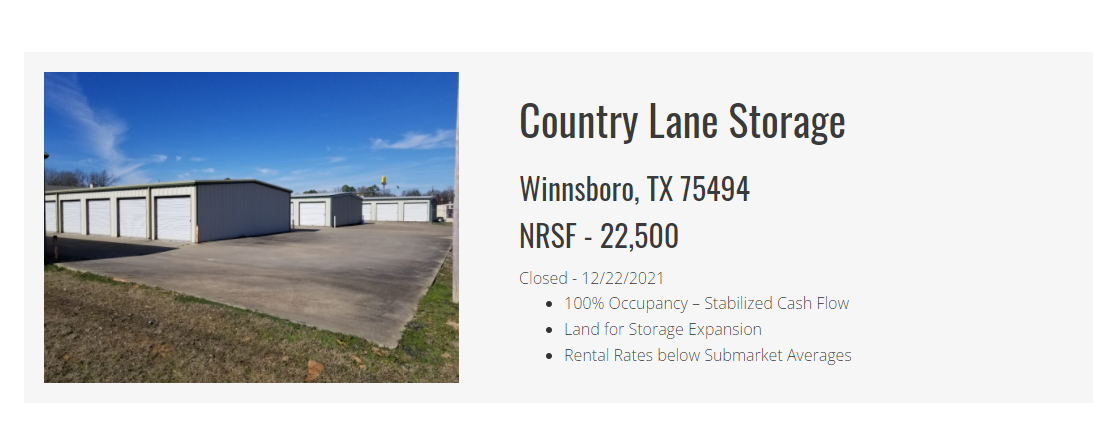 Country Lane Storage Closed