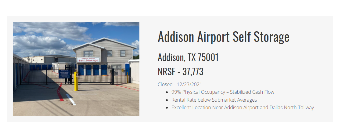 Addison Airport Self Storage Closed